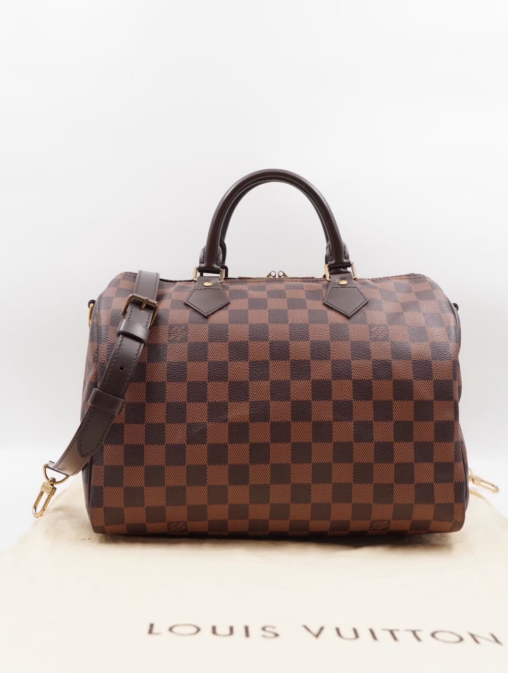 CJ06 💟 Louis Vuitton Damier Ebene Speedy Bandouliere 30